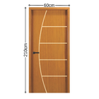 Porta Interna Frisada Mod 02 Cerejeira Com Furo Fechadura 2,1