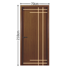 Porta Interna Frisada Mod 04 Carvalho Ebano Com Furo Fechadur