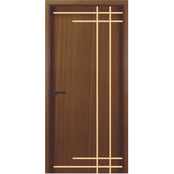 Porta Interna Frisada Mod 04 Carvalho Ebano Com Furo Fechadur