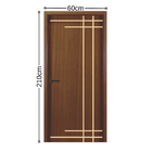 Porta Interna Frisada Mod 04 Carvalho Ebano Com Furo Fechadur