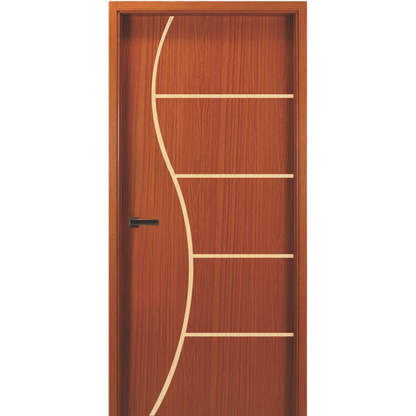 Porta Interna Frisada Mod 07 Mogno Com Furo Fechadura 2,10 X