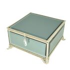 Porta Joia De Metal E Espelho  - 16.50x16.50x10 Cm