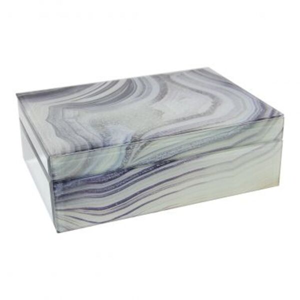 Porta Joia De Vidro Colorido 24 5cm X 17 5cm X 8cm