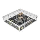 Porta Joias Acrílico Square Com Tampa Articulada E 16 Nichos