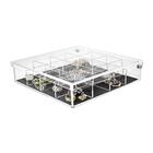 Porta Joias Acrílico Square Com Tampa Articulada E 16 Nichos