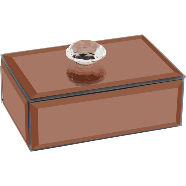Porta Joias Caixa Organizador Espelhado Mdf 3x6x10cm Bronze D