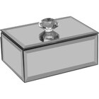 Porta Joias Caixa Organizadora Mdf Cinza Espelhado