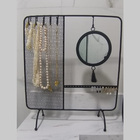 Porta Jóias Com Espelho Expositor De Metal Preto