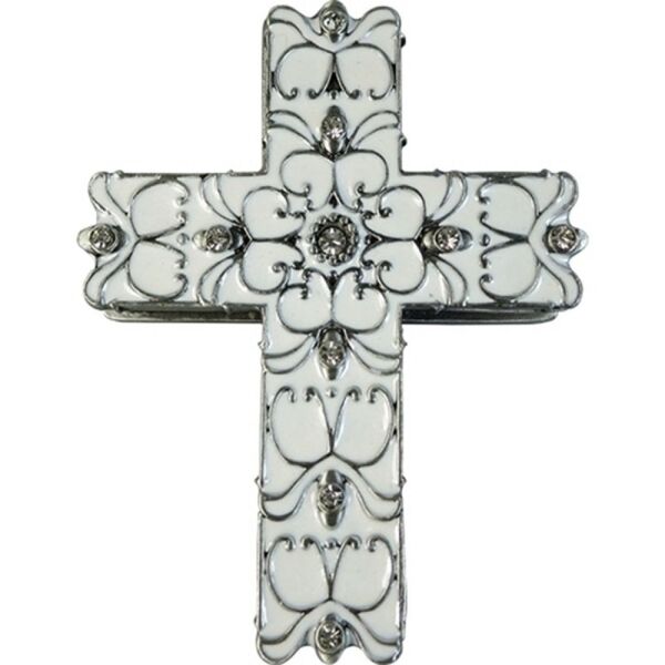 Porta Joias Cruz De Prata Com Cristal - 9x7 Cm