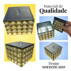 Porta Jóias E Algodão Em Espelho Com Cristal Amarelo
