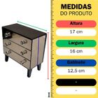 Porta Joias Mini Gaveteiro Espelhado 3 Gavetas E Pés Madeira