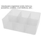 Porta Jóias Organizador Maquiagem 6 Divisórias Com Tampa Bran