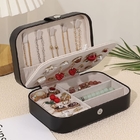 Porta Joias Portátil Estojo Com Fecho De Botão