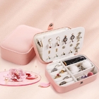 Porta Joias Portátil Estojo Com Fecho De Botão