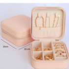 Porta Jóias Portátil Viagem Maquiagem Estojo Couro Premium