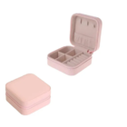 Porta Jóias Portátil Viagem Maquiagem Estojo Couro Premium