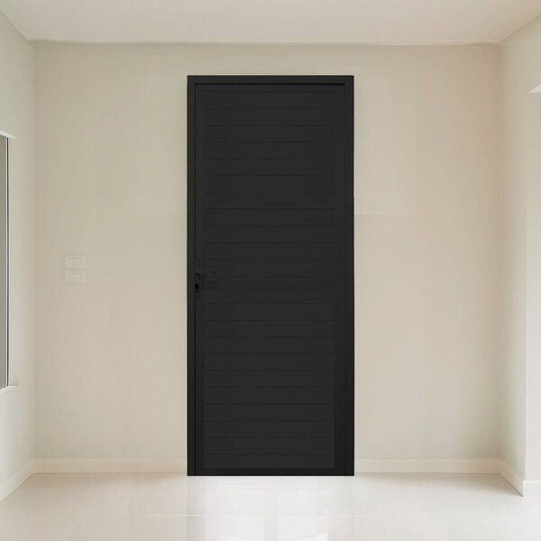 Porta Lambri 1 Folha 80x215cm Fábrica Do Alumínio Preto