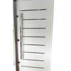 Porta De Giro Lambri Duplo Com Friso Cromado Aluminio Branco