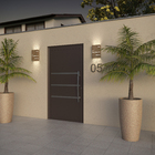 Porta Lambri Pivotante Alumínio Pintado Aço Corten Texturizado 2,10x1,00m Lado Esquerdo Linha Super-25 Brimak