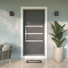 Porta Lambri Pivotante Alumínio Pintado Preto Fosco 2,10x1,00m Lado Direito Linha Super-25 Brimak