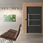 Porta Lambri Pivotante Alumínio Pintado Preto Fosco 2,10x1,20m Lado Direito Linha Super-25 Brimak