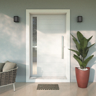 Porta Lambri Pivotante Alumínio Pintado Branco 2,10x1,20m Lado Esquerdo Linha Super 25 Visione Brimak