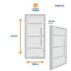 Porta Lambri Pivotante De Aluminio 215x100cm Com Puxador Reto