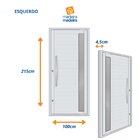 Porta Lambri Pivotante De Aluminio 215x100cm Com Visor Branco