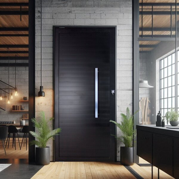 Porta Lambri Pivotante De Aluminio 215x100x10,5cm Com Puxador