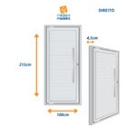 Porta Lambri Pivotante De Aluminio 227x100cm Com Puxador Reto