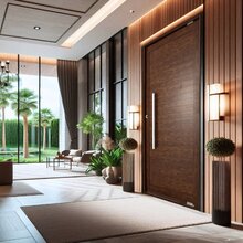 Porta Lambri Pivotante De Aluminio 227x115x10,5cm Com Puxador