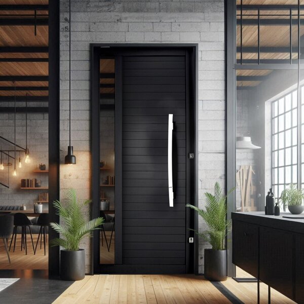 Porta Lambri Pivotante De Aluminio 227x115x10,5cm Com Visor E