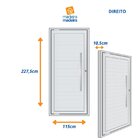 Porta Lambri Pivotante De Aluminio 227x115x10,5cm Com Puxador