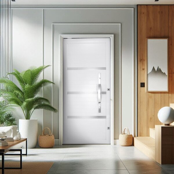 Porta Lambri Pivotante De Aluminio Friso 215x100x4,5cm Com Pu