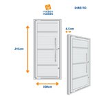 Porta Lambri Pivotante De Aluminio Friso 215x100x4,5cm Com Pu