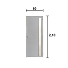 Porta Lambril 0.80 X 2.10 Com Visor E Fechadura Aluminio Bran
