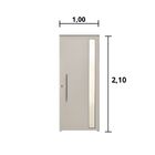 Porta Lambril 1.00 X 2.10 Com Visor E Puxador Aluminio Branco