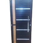 Porta Lambril Alumínio Preto C/ Friso E Puxador E 02 Vidros C