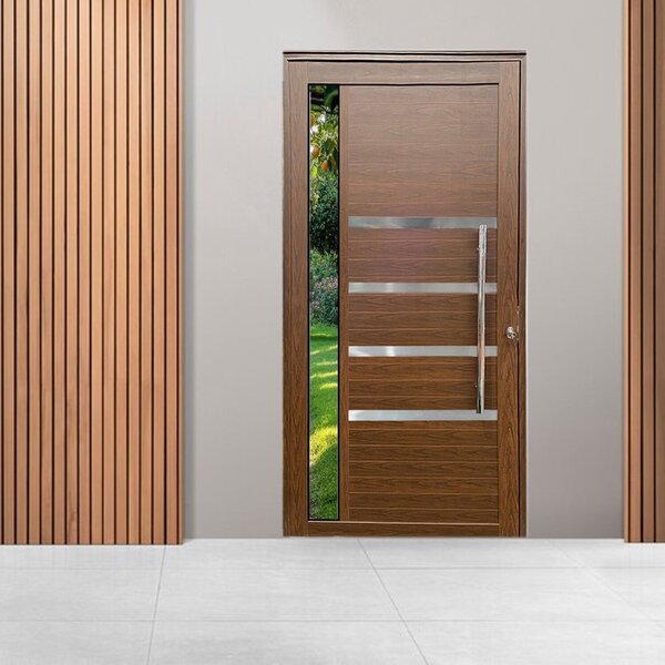 Porta Lambril Com Puxador Friso E Vidro Linha Roma 210x90
