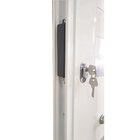 Porta Lambril De Alumínio Branco Com Puxador, Friso E Vidro L