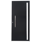 Porta Lambril De Alumínio Preto Com Puxador E Vidro Linha Ven