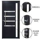 Porta Lambril De Alumínio Preto Com Puxador, Friso E Vidro Li