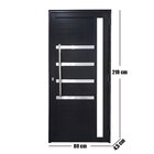 Porta Lambril De Alumínio Preto Com Puxador, Friso E Vidro Li