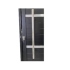 Porta Lambril De Alumínio Preto Com Puxador, Friso E Vidro Li