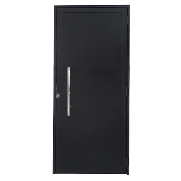 Porta Lambril De Alumínio Preto Com Puxador Linha 25 Lado:dir