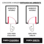 Porta Lambril De Alumínio Preto Com Puxador Linha 25 Lado:esq