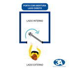 Porta Lambril de Giro Alumínio Branco 2,10x0,80m Lado Direito Linha Home 3A Alumínio