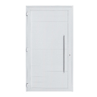 Porta Lambril de Giro Alumínio Branco com Fechadura Multiponto 2,15x0,98m Lado Direito Linha Sociale 3A Alumínio