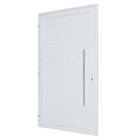 Porta Lambril de Giro Alumínio Branco com Fechadura Multiponto 2,15x0,98m Lado Direito Linha Sociale 3A Alumínio