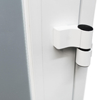 Porta com Visor de Giro Alumínio Branco com Fechadura com Puxador 2,15x0,98m Lado Esquerdo Linha Sociale 3A Alumínio